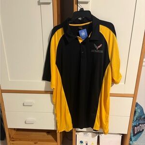 Black and Yellow 3X Men's polo shirt from Corvette Museum